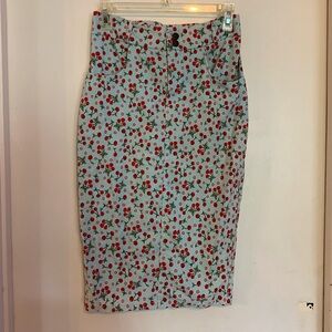 Bettie Page vintage pinup pencil skirt - Cherries